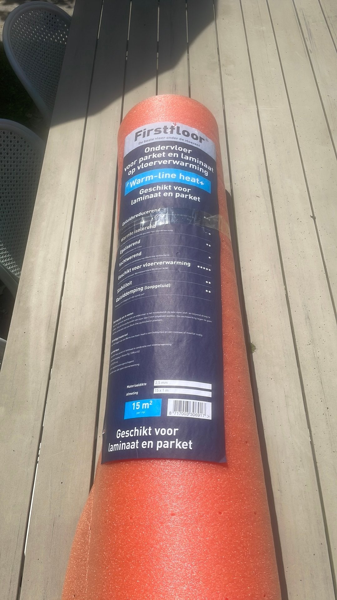 Ondervloer voor laminaat of parket 15m2 / 2,5m dikte, Overige materialen, Nieuw, 15 m² of meer, Ophalen