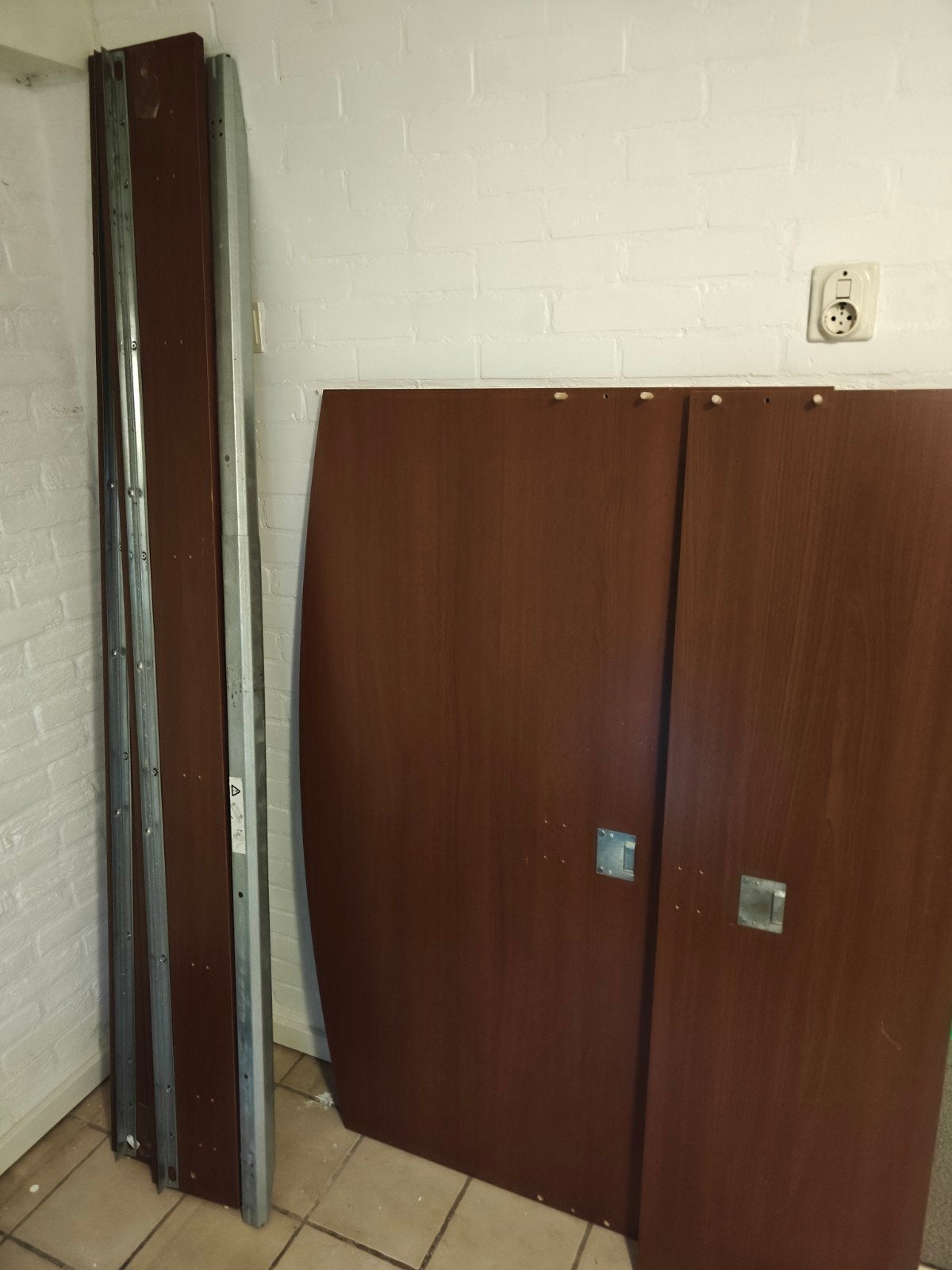 Bed Malm (Ikea) - midden bruin - nette staat (excl. matras), Ophalen, Gebruikt, Bruin, Tweepersoons