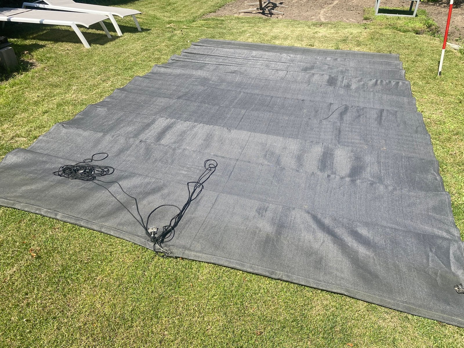 XL harmonica schaduwdoek 300 x 460 antraciet in nette staat, Tuin en Terras, Ophalen of Verzenden, Zo goed als nieuw, Knikarmscherm