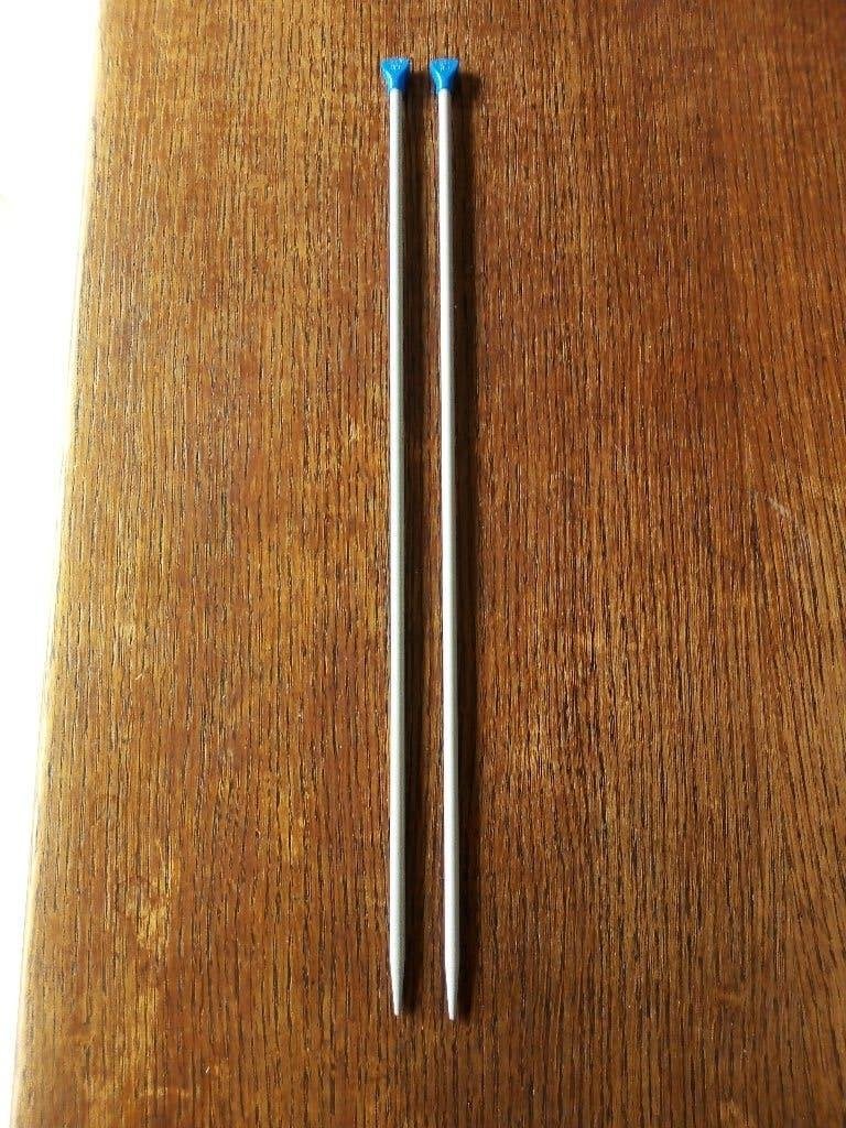 vintage paar metalen prym breinaalden met knopdikte 5.5 mm, Ophalen of Verzenden, Gebruikt, Breien, Naald