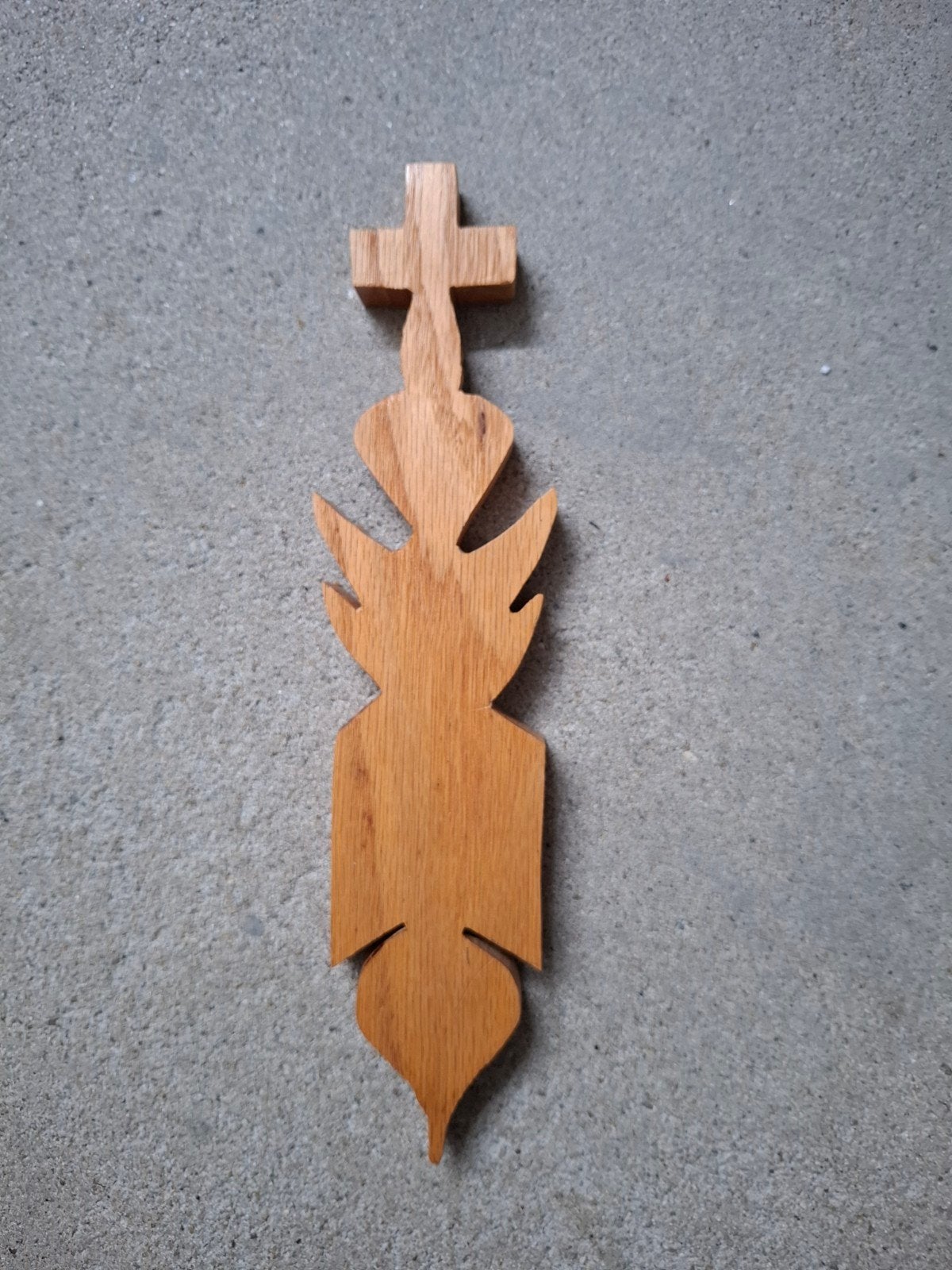 Houten Gevelteken met Kruis - 27 cm, Ophalen