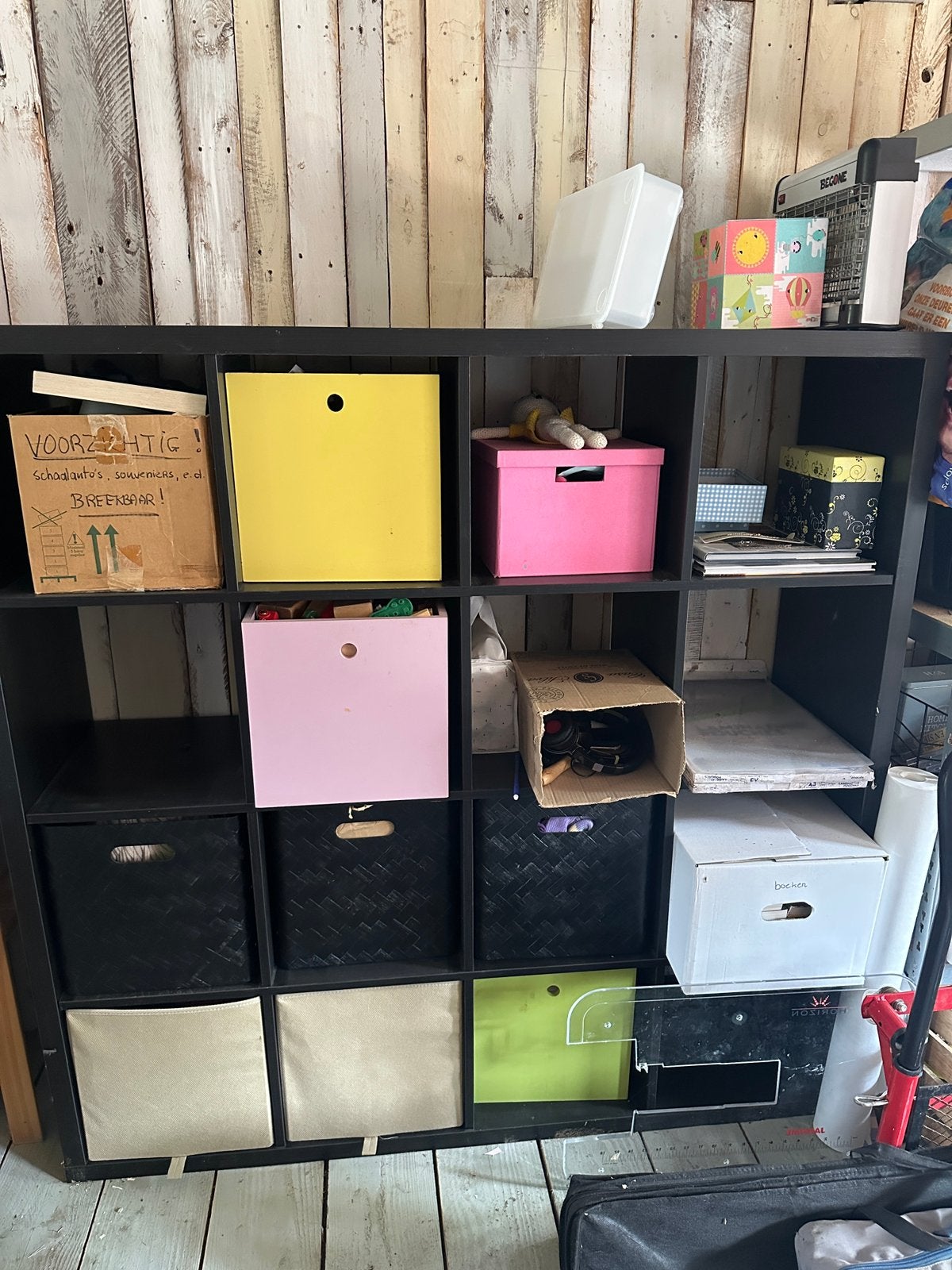 Ikea kallax vakkenkast zwart, Ophalen, Gebruikt