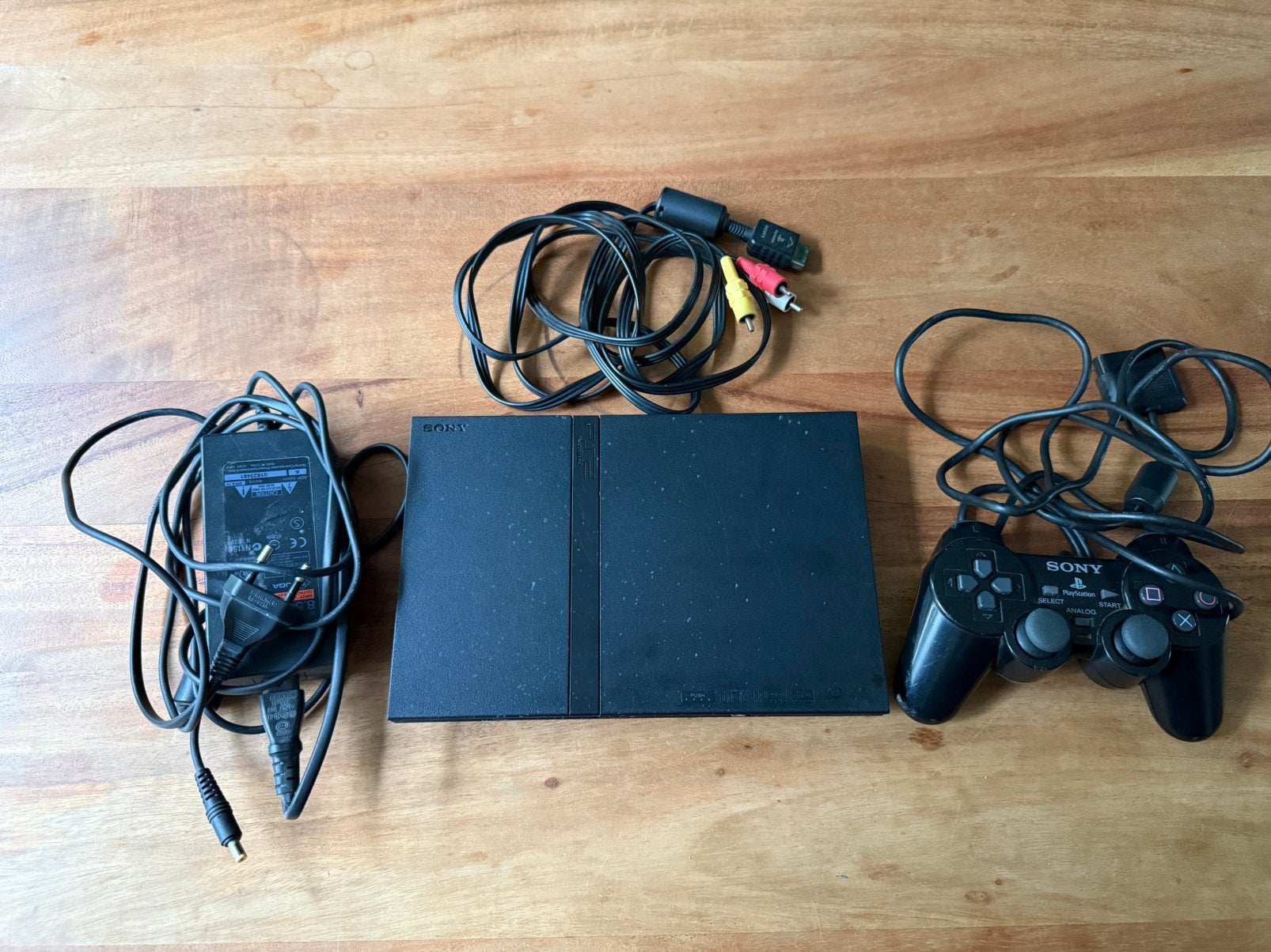 PlayStation 2 Slim Console Charcoal Black Sony 2004, Spelcomputers en Games, Gebruikt, Verzenden, Zwart, Met 1 controller