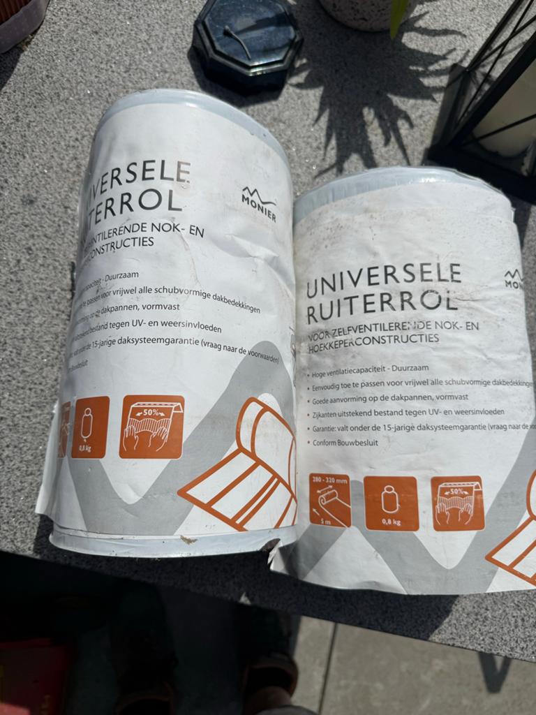 Monier Universele Ruiterrol 10m  ondervorst nok, Kunststof, Verzenden, Overige typen, Nieuw