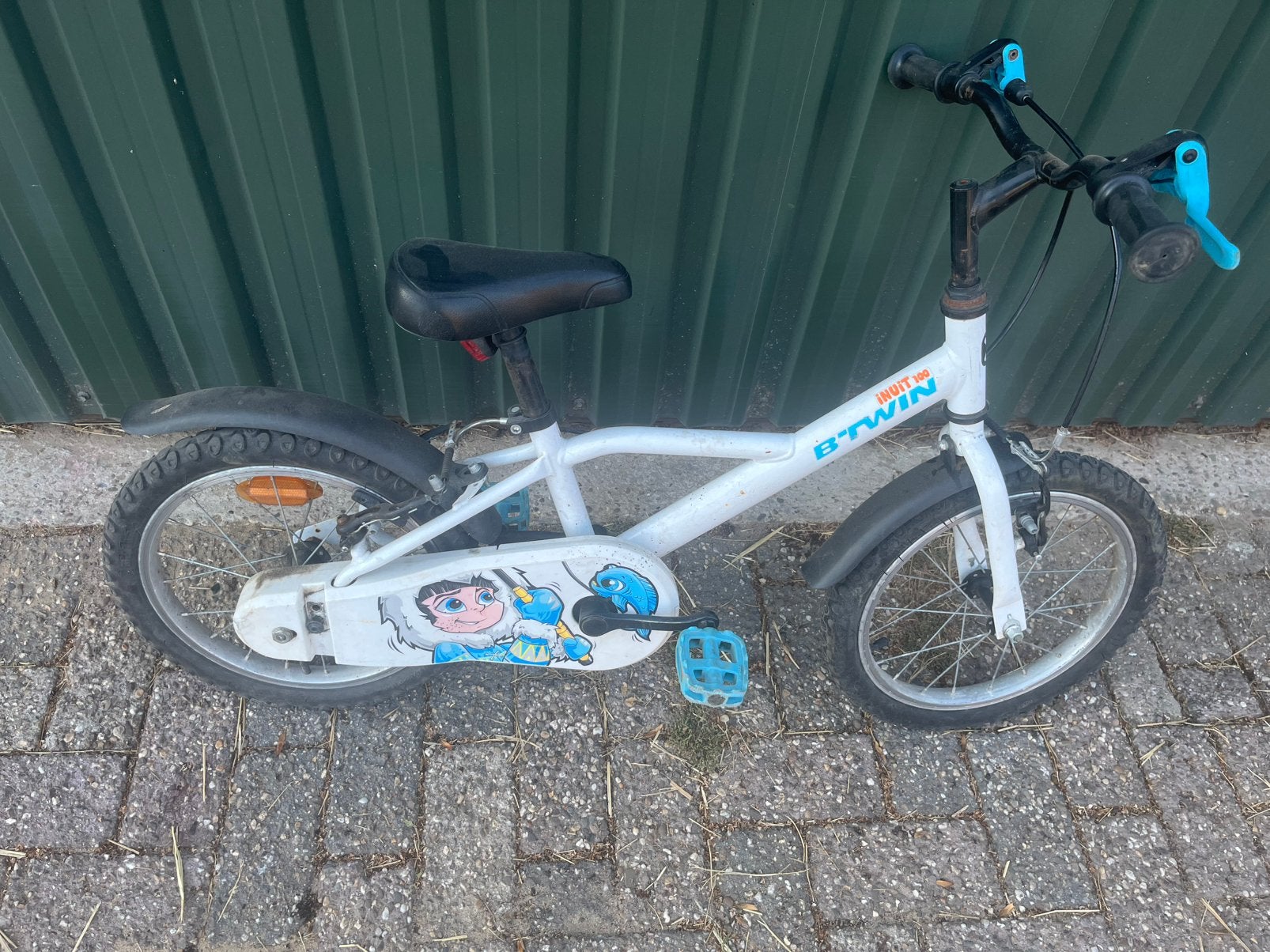 Kinderfiets met zijwieltjes (3 tot 5 jaar), Fietsen en Brommers, Ophalen, Gebruikt, Staal, Velgrem