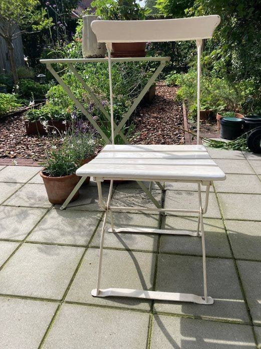 bistrostoel, Tuin en Terras, Tuinstoelen, Ophalen, Gebruikt, Metaal, Inklapbaar