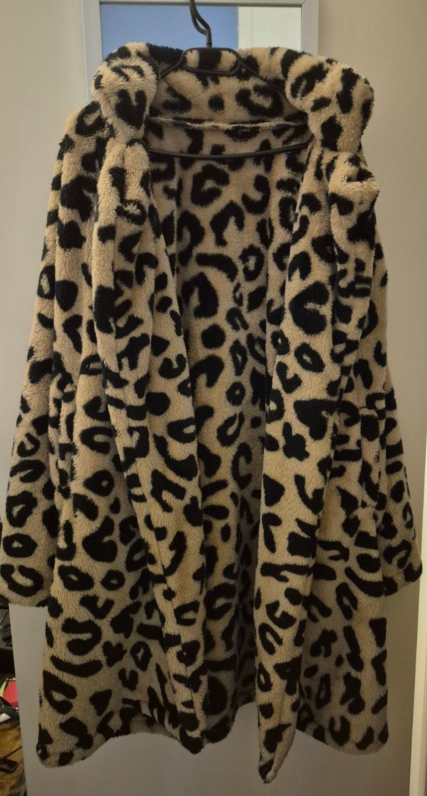 Shein Leopard Print Teddy Jas Maat L 40/42, Maat 42/44 (L), Zo goed als nieuw, Shein, Meerkleurig