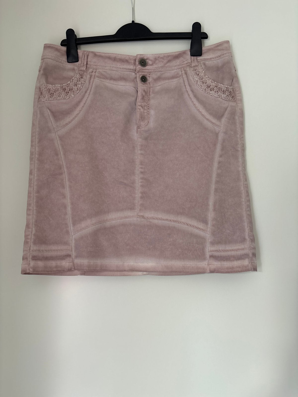 Roze ribfluwelen rokje van My Style, maat 44, Kleding | Dames, Rokken, Zo goed als nieuw, Maat 46/48 (XL) of groter, Roze, Knielengte
