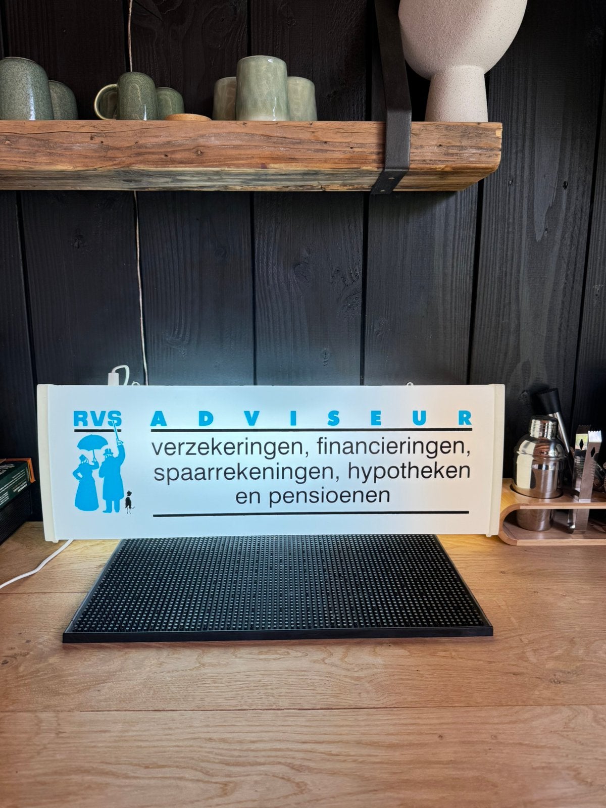 RVS verzekering Adviseur lichtbak vintage met orginele doos, Ophalen of Verzenden, Zo goed als nieuw, Lichtbak of (neon) lamp