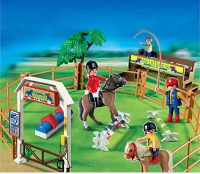 Playmobil 4185 PAARDEN dressuur trainingskamp, Ophalen of Verzenden, Zo goed als nieuw, Complete set
