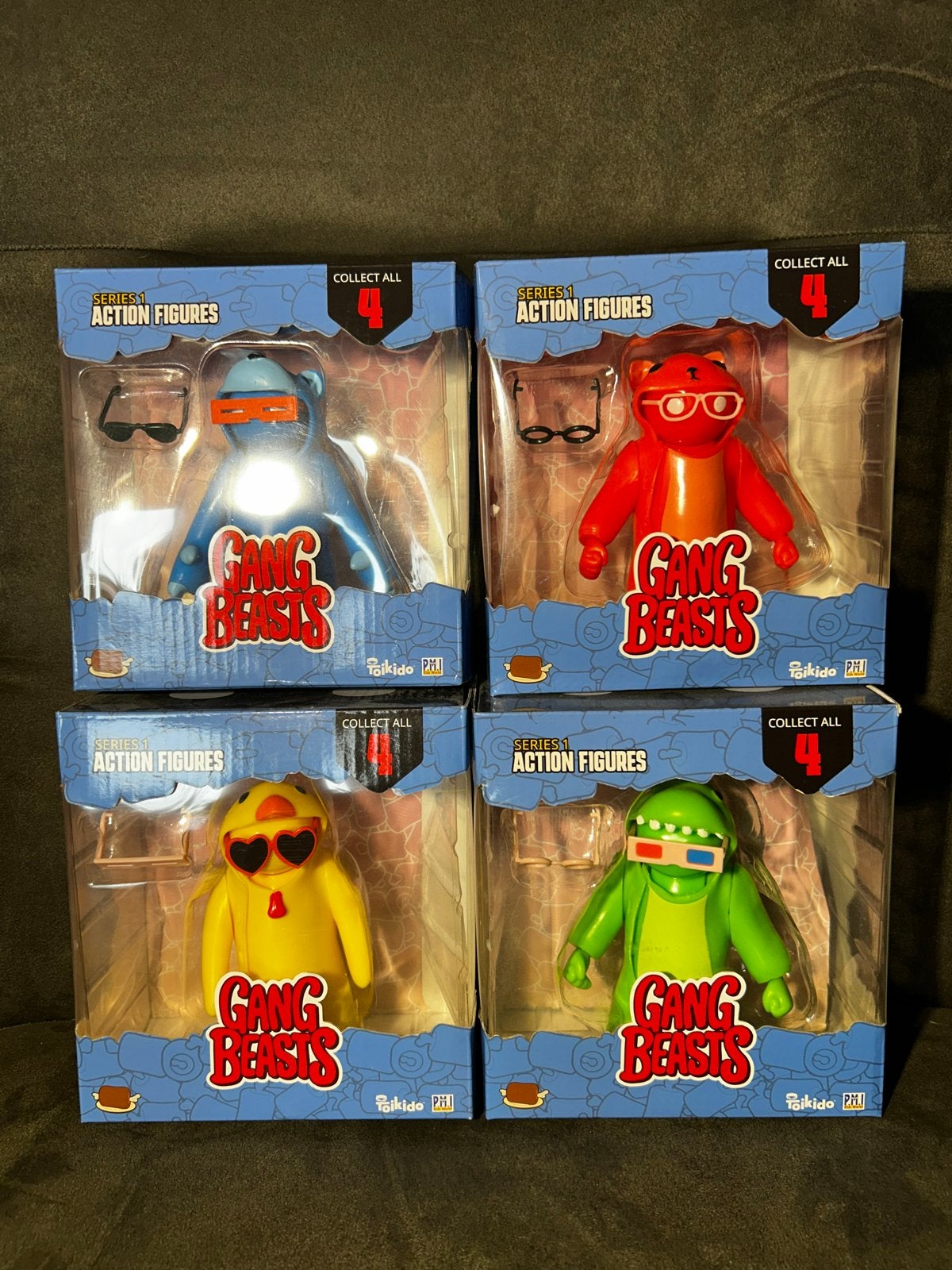 4 Gangbeasts figuren - Zo goed als nieuw, Ophalen of Verzenden, Zo goed als nieuw