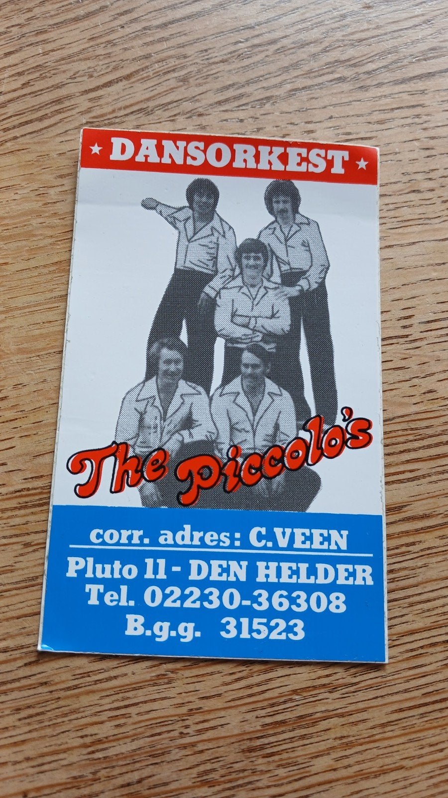 Sticker dans en amusementsorkest The Piccolo's, DEN HELDER, Ophalen of Verzenden, Zo goed als nieuw
