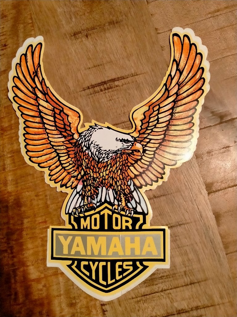 Yamaha Motor cycles biker vintage GROTE logo sticker adelaar, Verzamelen, Ophalen of Verzenden, Zo goed als nieuw, Overige typen