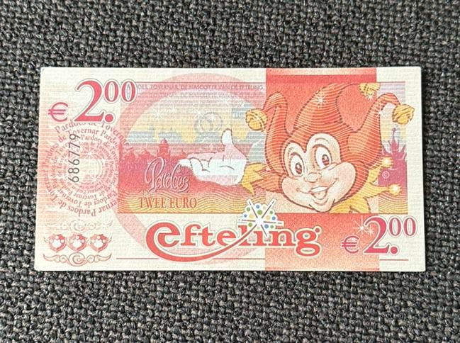 Efteling geld biljet 2 euro, Verzamelen, Efteling, Ophalen of Verzenden, Zo goed als nieuw