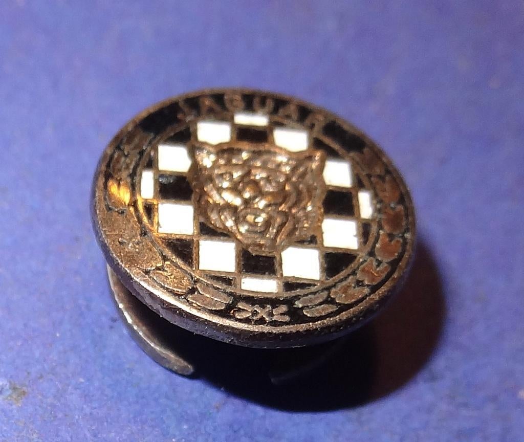 Jaguar Geemailleerde Revers Knoop 16 mm Doorsnee, Verzenden, Gebruikt, Transport, Speldje of Pin