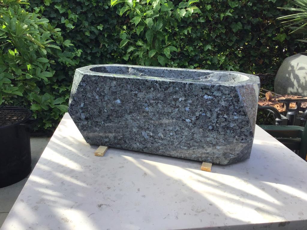 Granieten bloembak graf vaas graf bloembak labrador steen, Ophalen of Verzenden