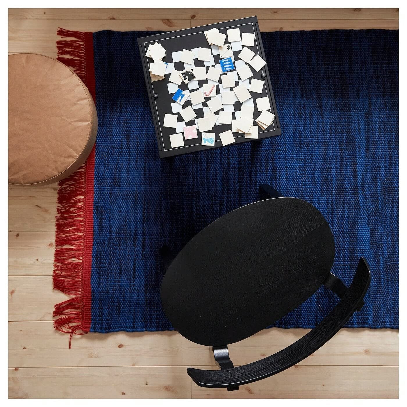IKEA Geweven Vloerkleed Navy Rood 140x205cm Ongebruikt, Ophalen, 100 tot 150 cm, Blauw, Rechthoekig