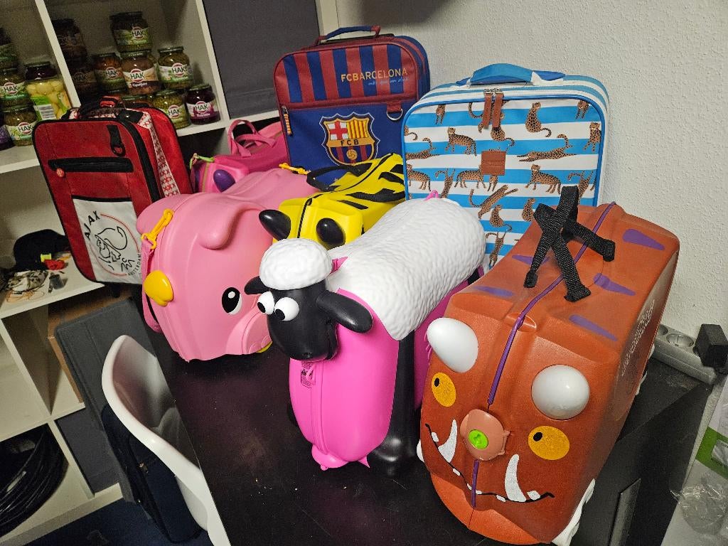 Trunki kinderkoffer, Shaun en kinder trolley's vanaf 7,99, Hard kunststof, Minder dan 50 cm, Ophalen of Verzenden, Zo goed als nieuw