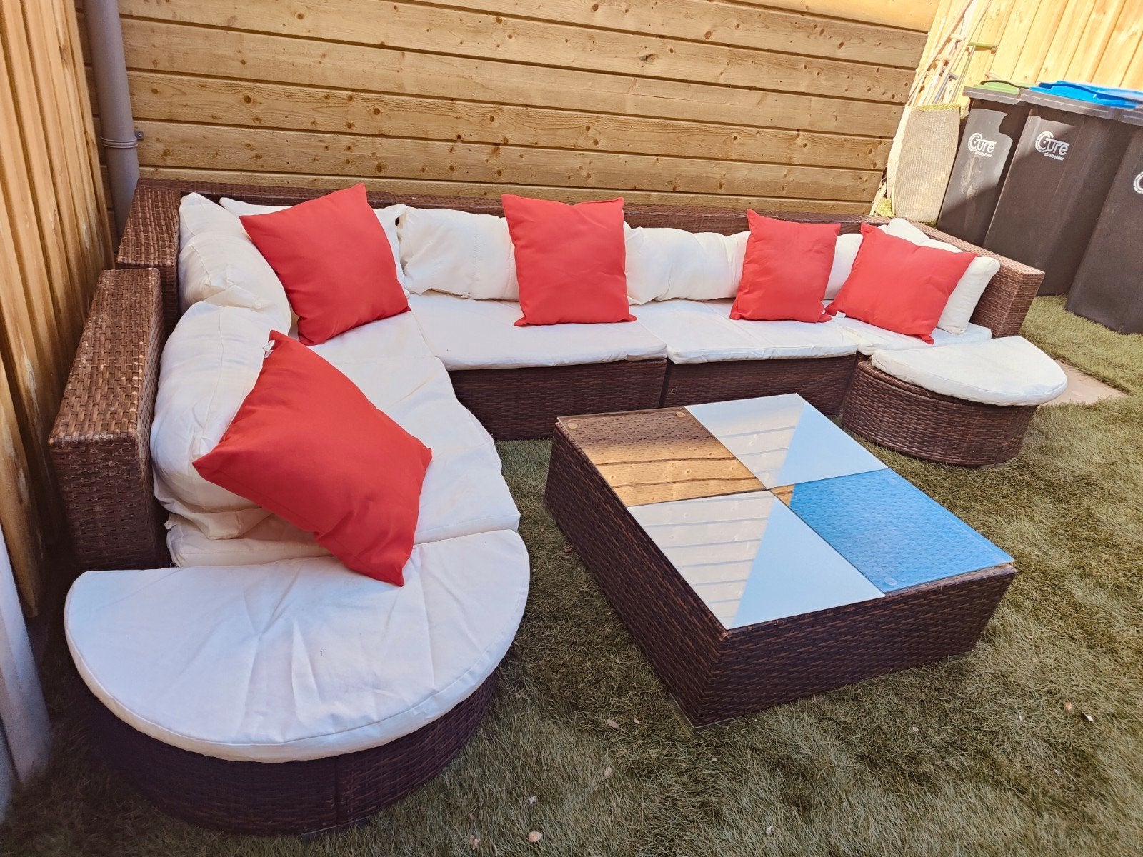 Gratis af te halen: Lounge set met lage zit, Tuin en Terras, Tuinsets en Loungesets, Ophalen, Gebruikt, Loungeset, Wicker