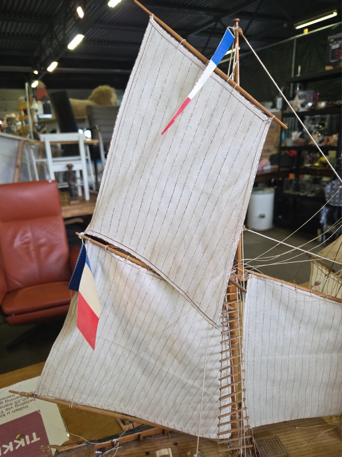 vintage houten modelboot schip, Ophalen, Gebruikt, X, X