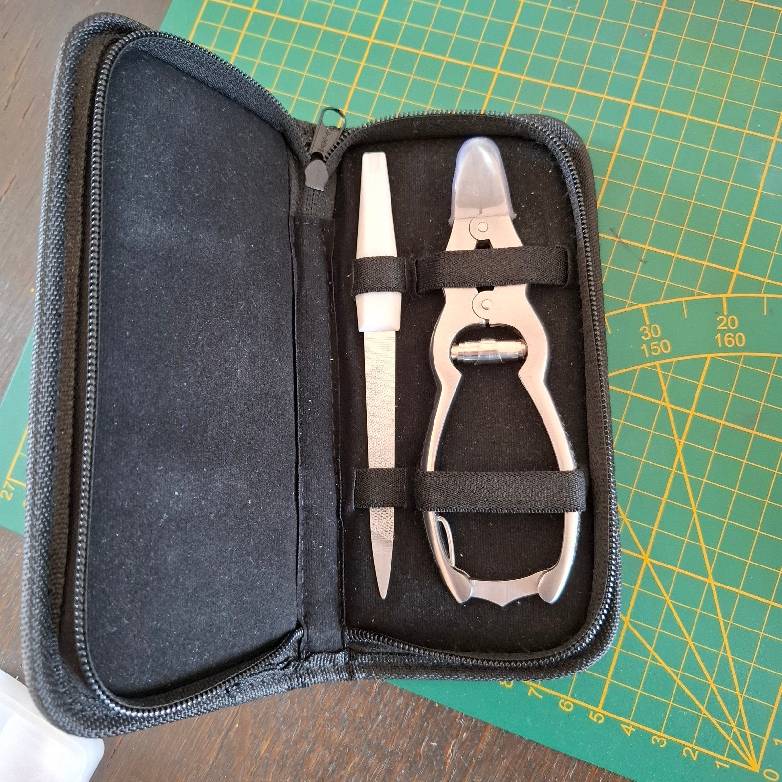 Pedicureset met dubbelschanier nageltang (kopknipper), Ophalen of Verzenden