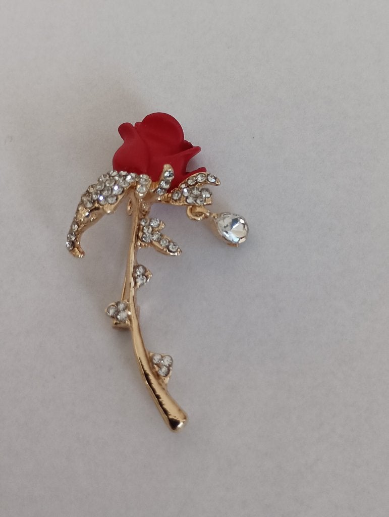 Roos broche, Overige materialen, 4 tot 7 cm, Overige kleuren, Nieuw