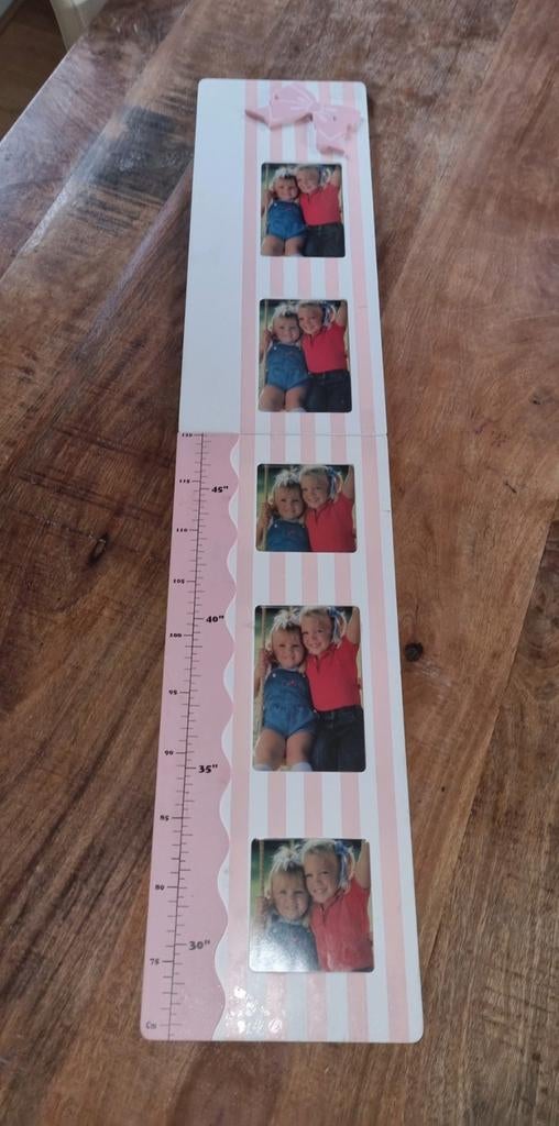 Groeimeter fotolijst roze - meetlat met fotoplekken, Ophalen of Verzenden, Nieuw