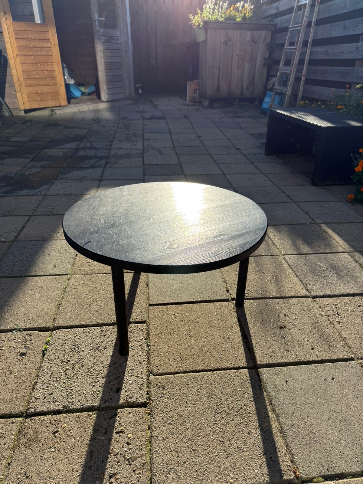 Salontafel zwart, Ophalen, Gebruikt, Rond, 50 tot 100 cm