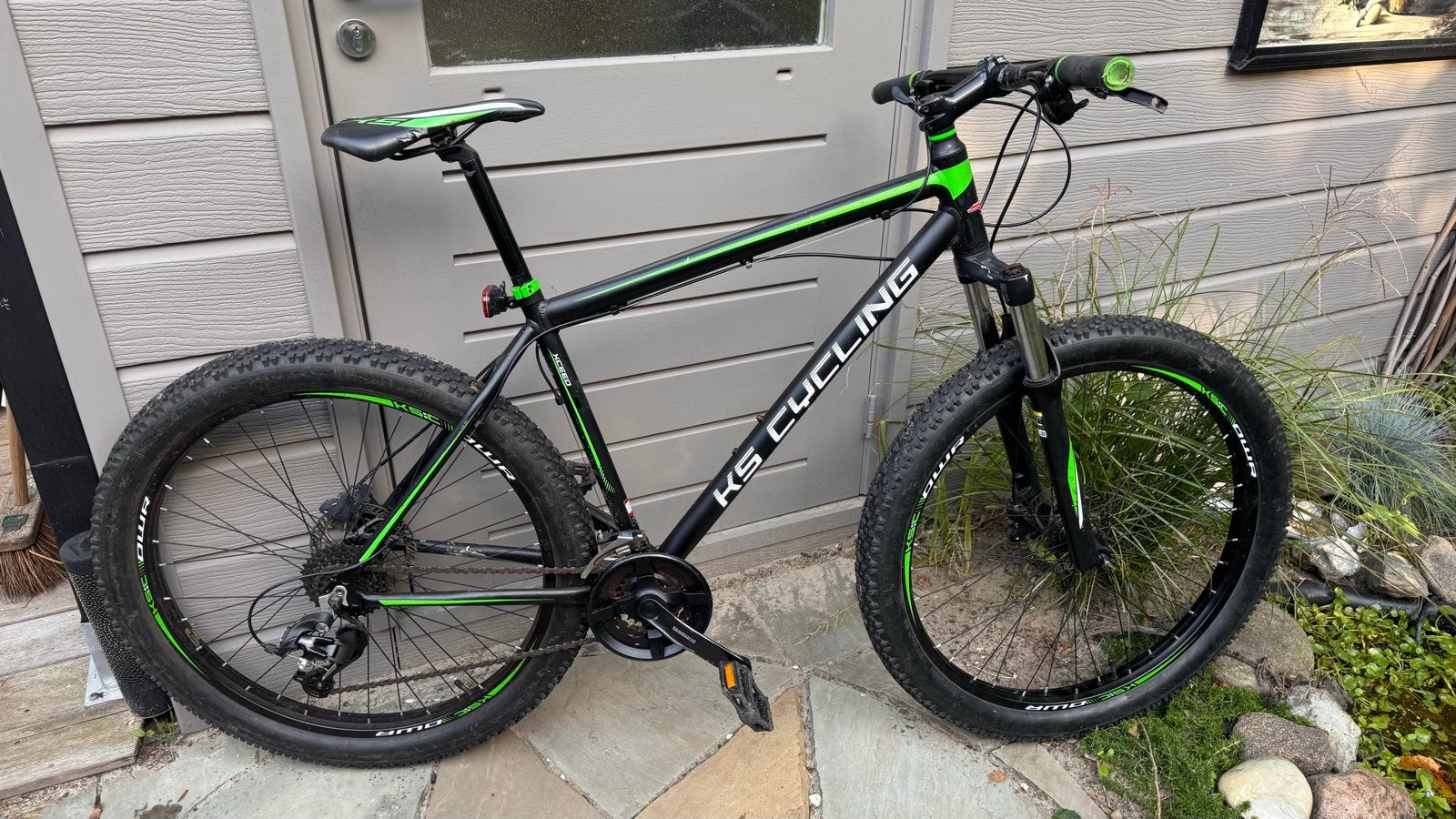 KS Cycling Mountainbike - Zwart/Groen, gebruikte, Hardtail, Heren, 49 tot 53 cm, Zo goed als nieuw