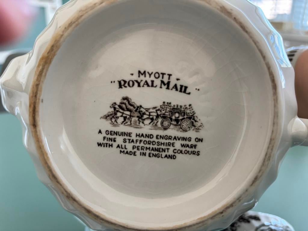 Myott Royal Mail theepot met melk- en suikerkannetje, Ophalen of Verzenden