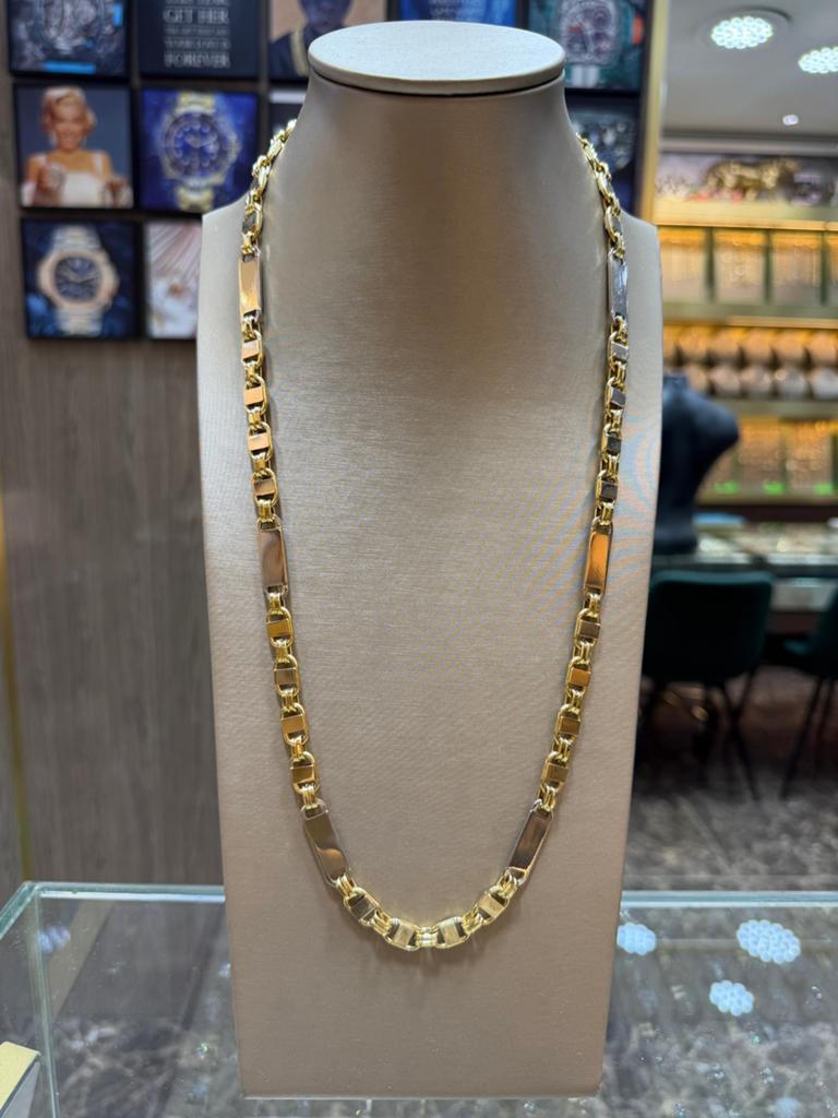 18KT Goud - 63.5 Gram - Ketting -PLATTE MAGNUM -Herenketting, Ophalen, Nieuw, Goud