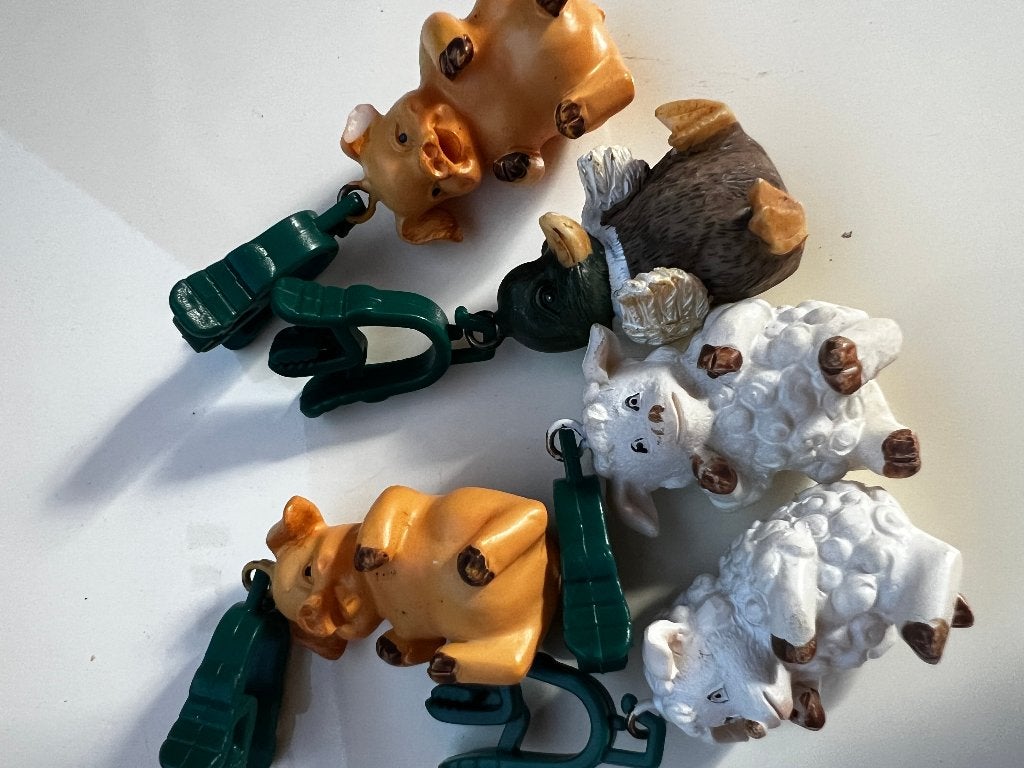 vintage dieren tafelkleed gewichtjes, Huis en Inrichting, Tafelkleden, Ophalen, Zo goed als nieuw, Rechthoek