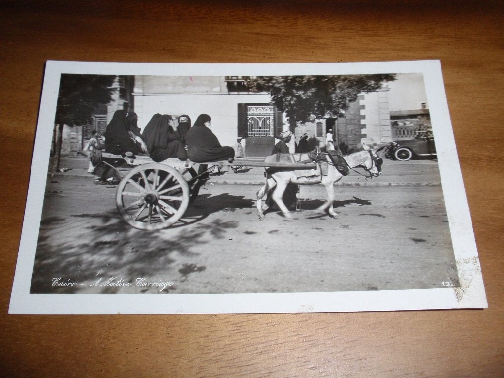 Gesluierde vrouwen op Ezelskar Cairo Traditioneel Egypte, Verzenden, 1920 tot 1940, Ongelopen, Buiten Europa