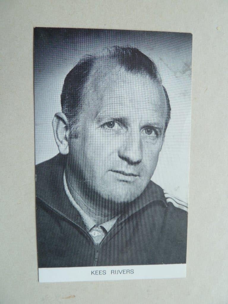 Spelerskaart. Kees.Rijvers.  PSV.  7 x 11,5 cm, Ophalen of Verzenden, Gebruikt, PSV, Spelerskaart