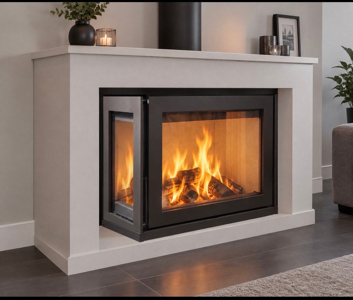 Dik Geurts instyle corner links (zijruit links), Huis en Inrichting, Ophalen of Verzenden, Zo goed als nieuw, Inbouwhaard, Houthaard