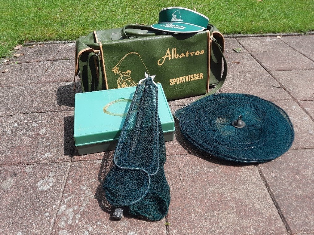 Vintage Albatros Sportvisser Vistas + Gevulde Viskoffer, Ophalen of Verzenden, Gebruikt, Overige typen