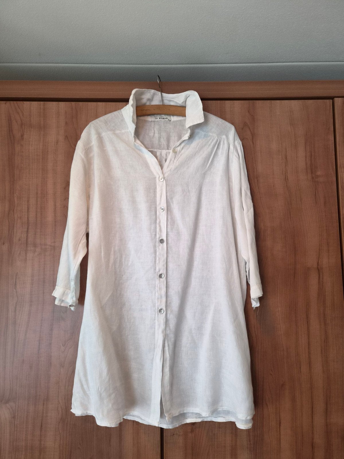 In shape, witte blouse linnen  maat xl, Ophalen of Verzenden, Zo goed als nieuw, Maat 46/48 (XL) of groter, Wit