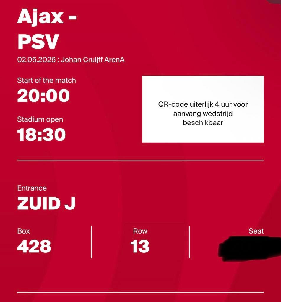 2x Ajax-PSV Vak 428 naast elkaar, Twee personen, November