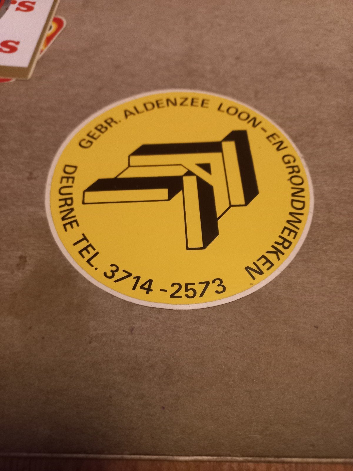 Vintage sticker Gebr. Aldenzee Loon- en Grondwerken, Verzamelen, Ophalen of Verzenden, Gebruikt, Bedrijf of Vereniging