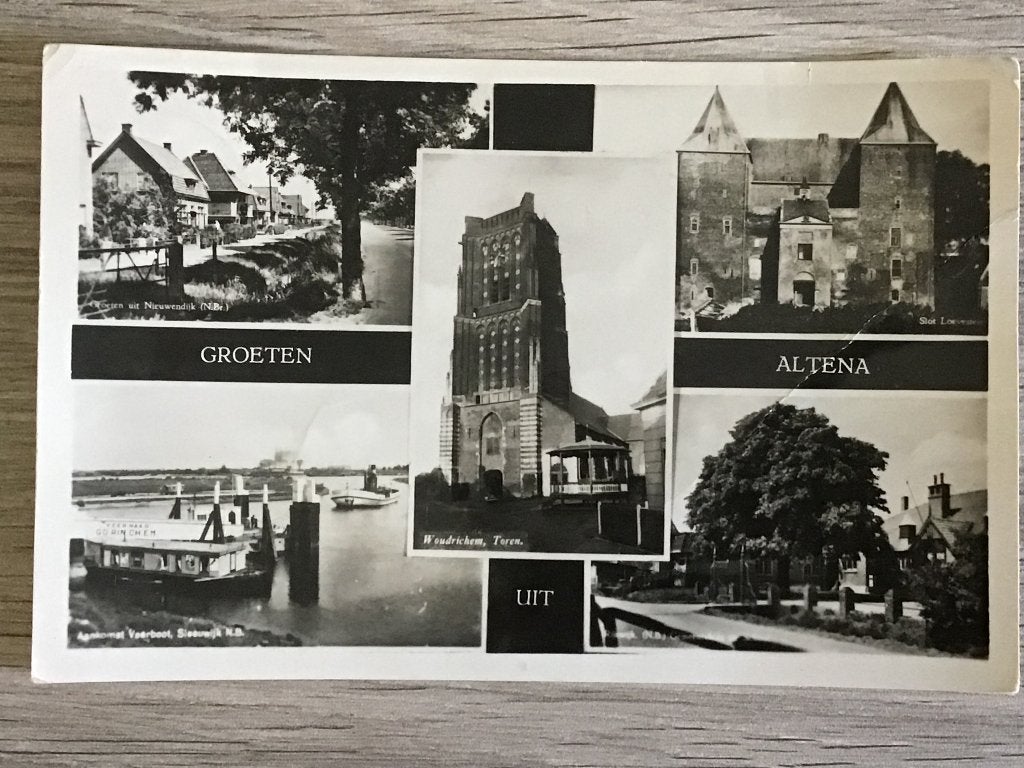 Groeten uit Altena - Oude Ansichtkaart 1953, Ophalen of Verzenden, 1940 tot 1960, Gelopen, Noord-Brabant