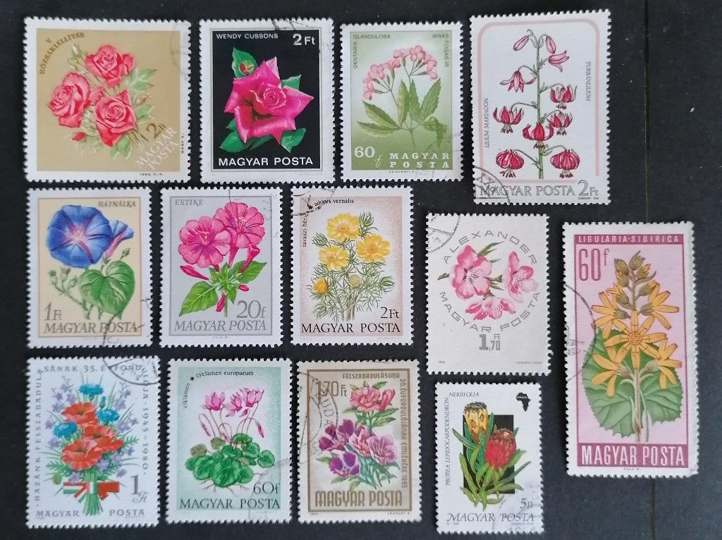MAGYAR POST (Hongarije) - diverse bloemen, Postzegels en Munten, Postzegels | Europa | Hongarije, Verzenden, Gestempeld