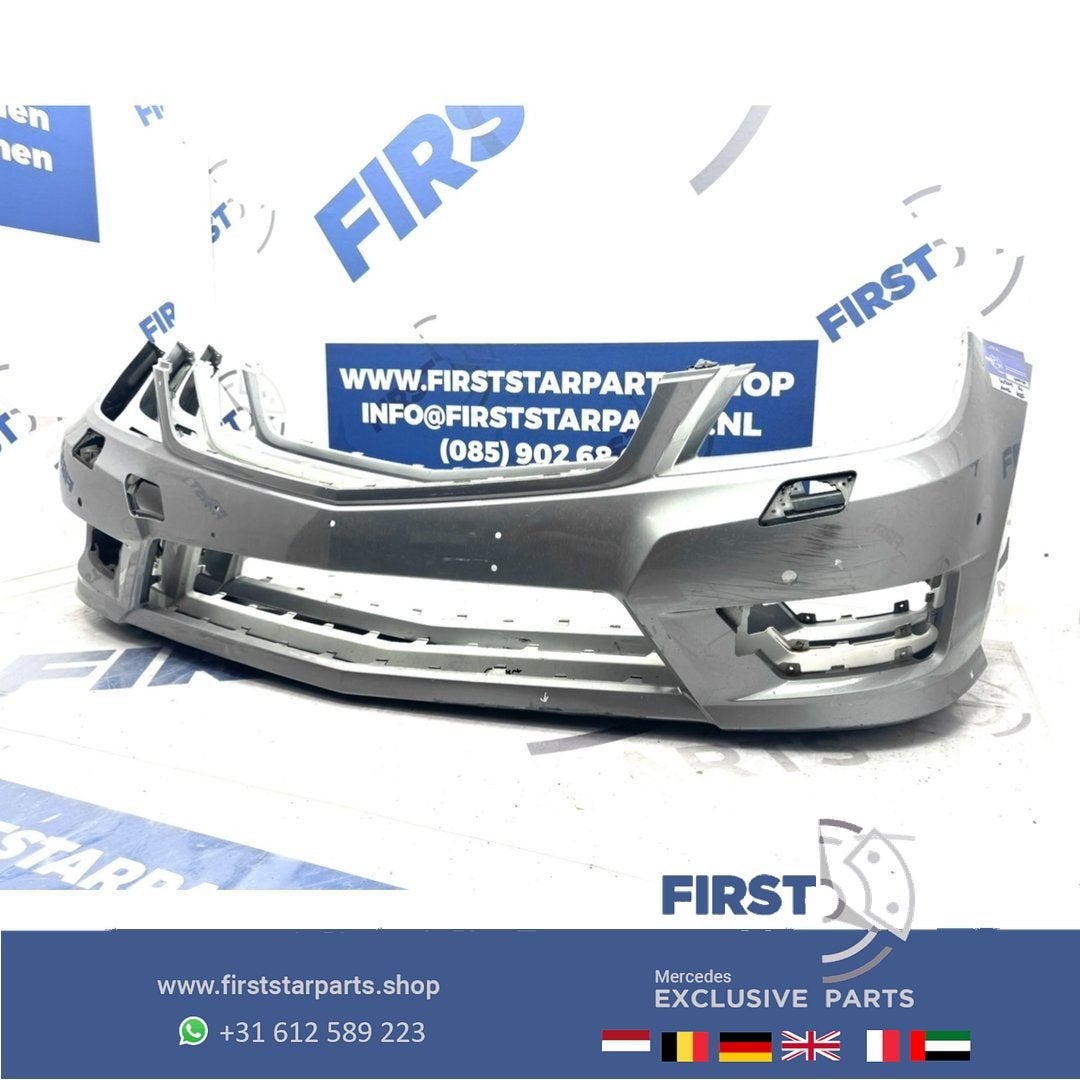 W204 BUMPER Facelift AMG voorbumper A2048807847 PDC zwart wi, Gebruikt, -, Voor, Ophalen of Verzenden