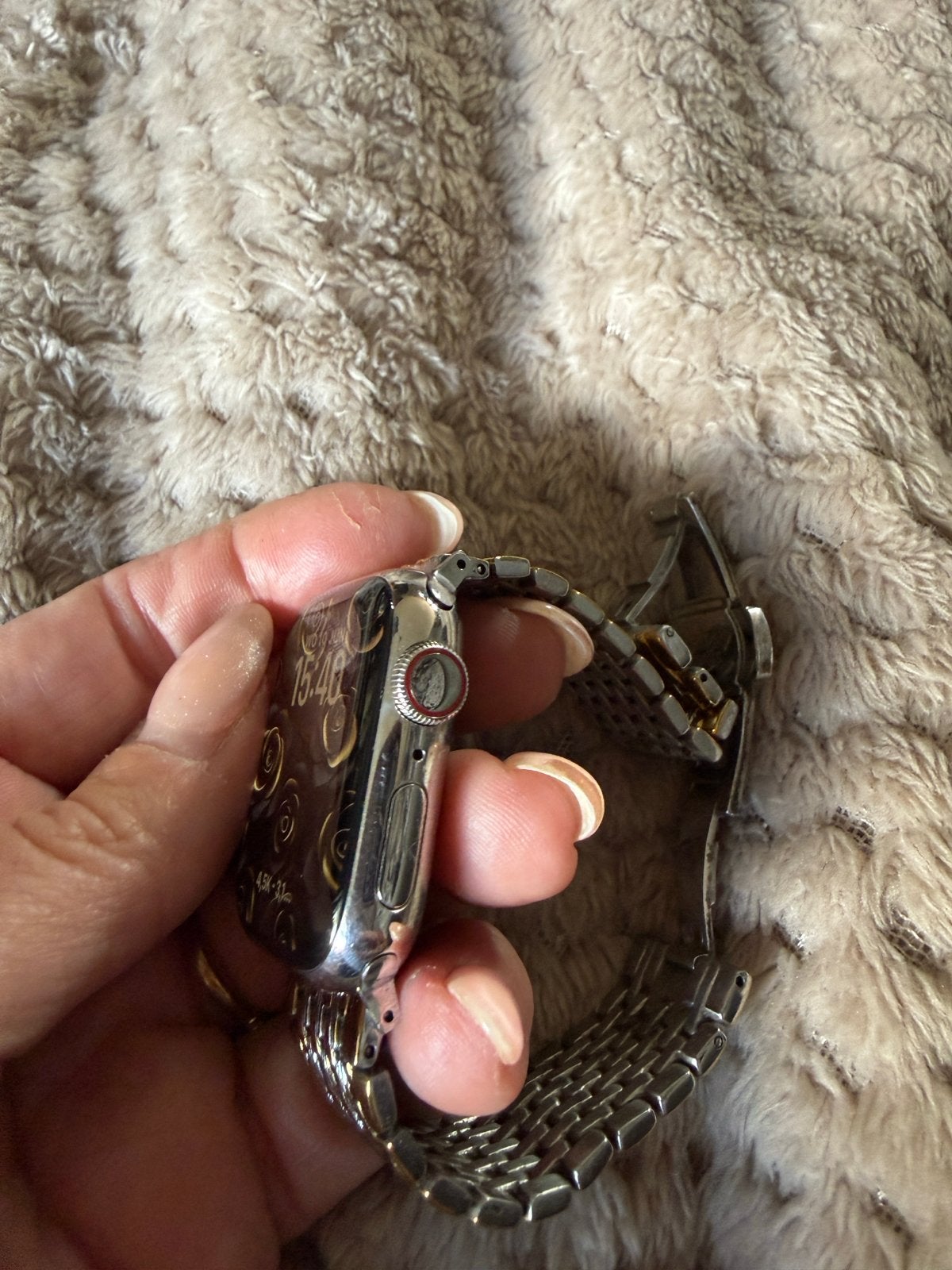 Apple Watch 8 41 mm met gouden/zilveren schakelband, IOS, Ophalen of Verzenden, Zo goed als nieuw, Stappen