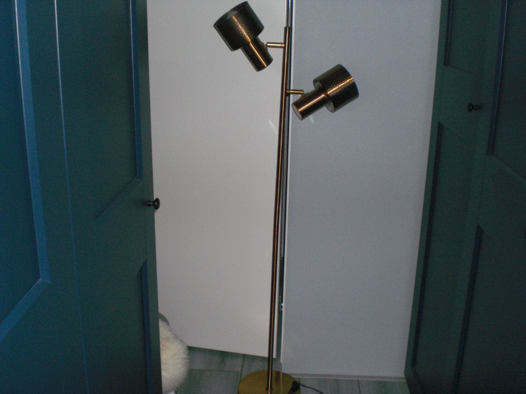 bronskleurige vloerlamp, Huis en Inrichting, Ophalen, Zo goed als nieuw, E27 (groot), 150 tot 200 cm