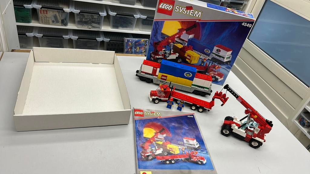 SB2909 Lego trein 4549 compleet + doos + boekje, Kinderen en Baby's, Speelgoed | Duplo en Lego, Ophalen of Verzenden, Zo goed als nieuw