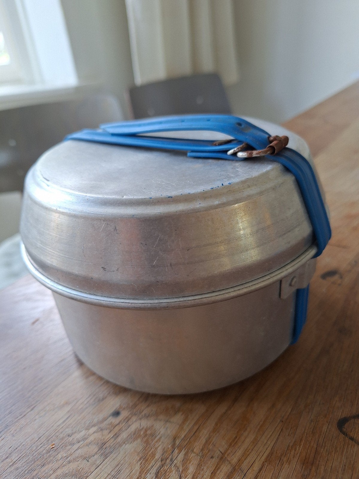 Vintage aluminium pannenset camping, Caravans en Kamperen, Kampeeraccessoires, Ophalen of Verzenden, Gebruikt