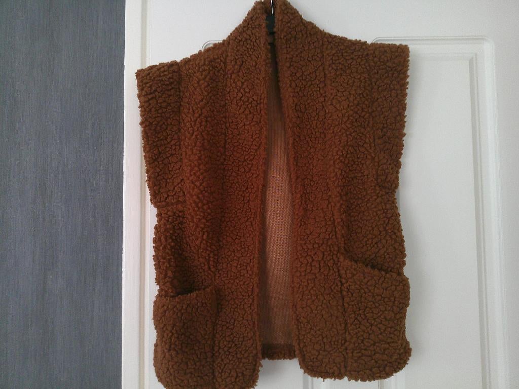 Roestbruine kleur fluffy hes, Kleding | Dames, Bodywarmers, Ophalen of Verzenden, Zo goed als nieuw, Maat 38/40 (M), Overige kleuren