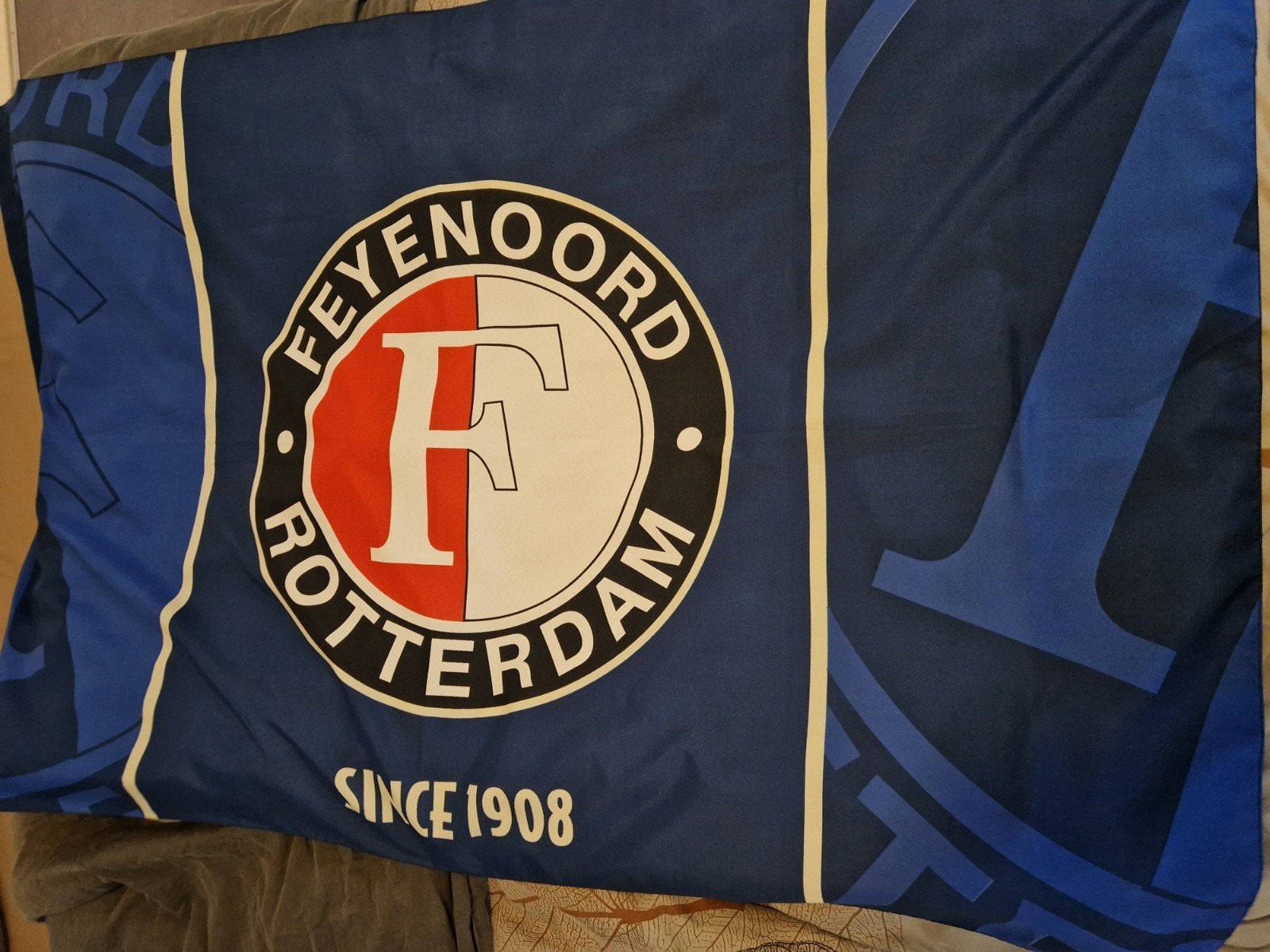 mooie blauwe feyenoord flag, Diversen, Vlaggen en Wimpels, Ophalen of Verzenden