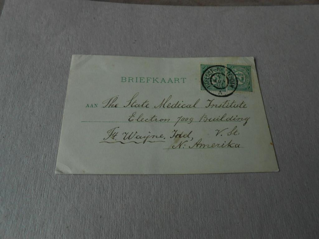 BRIEFKAART  THE STATE MEDICAL INSTITUTE, Ophalen of Verzenden, Voor 1920, Gelopen, Utrecht