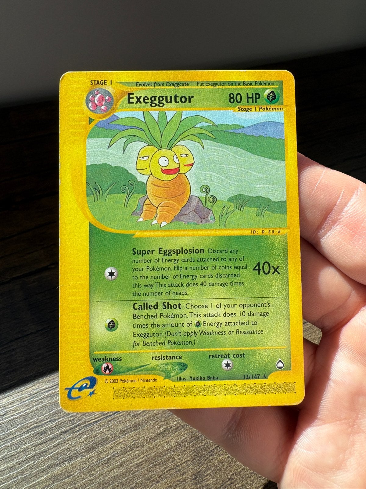 Exeggutor Aquapolis Non-Holo EX (12/147), Ophalen, Gebruikt, Losse kaart, Foil